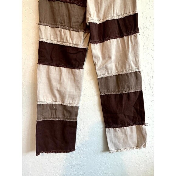 SHEIN Two Tone High Waisted Straight Jeans Womens Size L Fringe Raw Hem - Picture 7 of 16